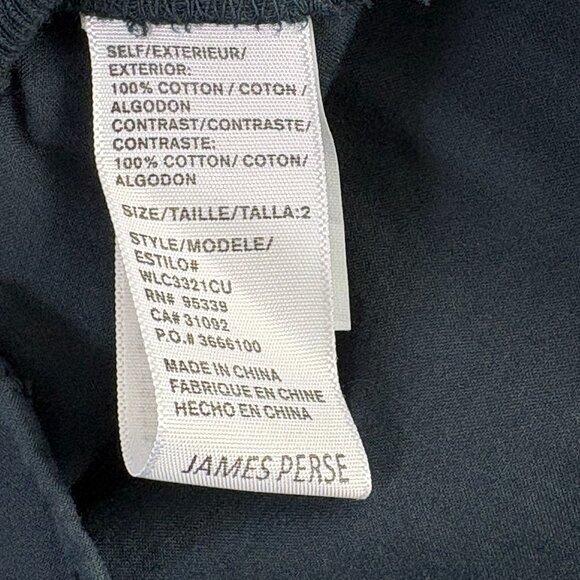 Standard James Perse Top Women M 2 Blue Green Ribbed Surplus Shirt 3/4 Sleeve - Picture 5 of 10